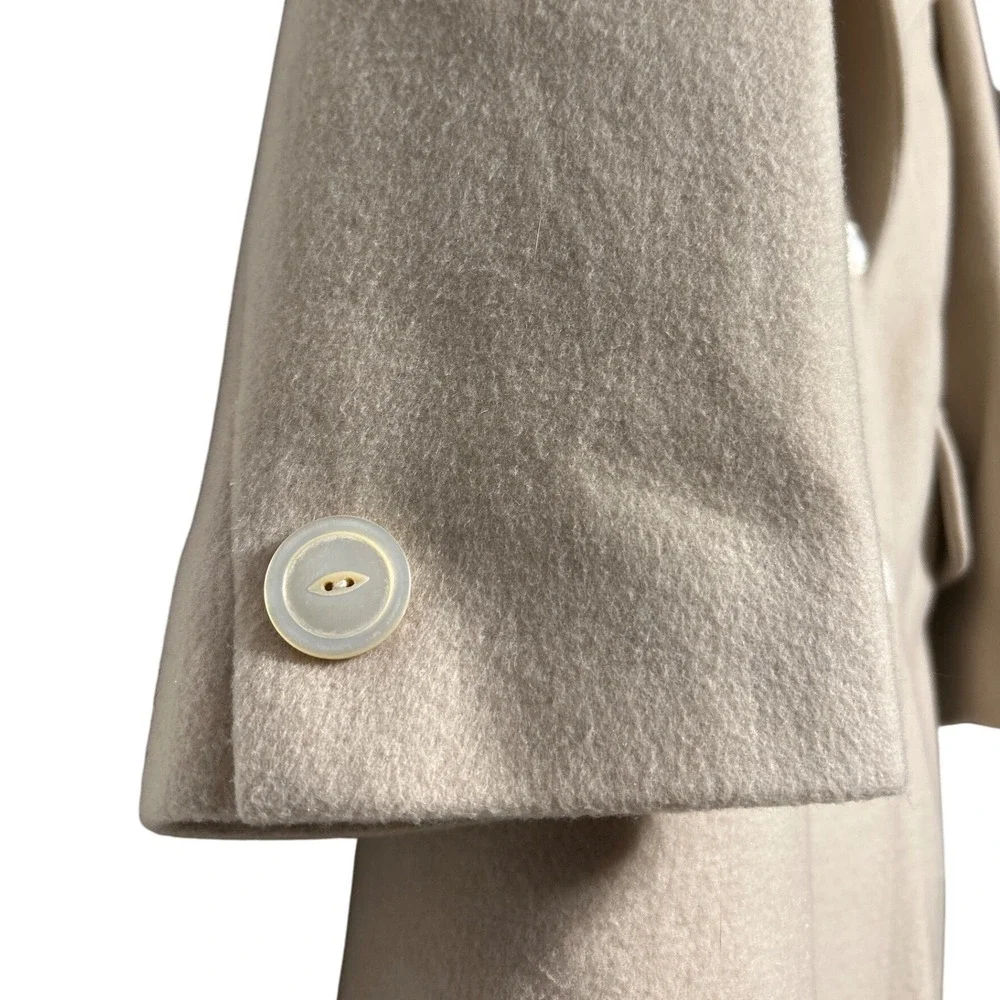 VTG Arnold Scaasi Merino Wool Coat Beige Women's VTG Size 12  (current Sz 8) EUC
